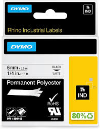 DYMO Rhino Polyesteretiketter 6 mm x 5