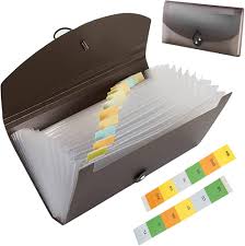 Färgglad 13-facks Dokumentmapp B6 med Etiketter