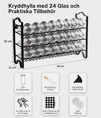 Deco haus® Kryddställ med Burkar - 3-stegs Metall