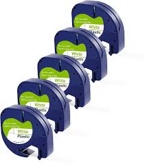 5 Vita Band för Dymo LetraTag