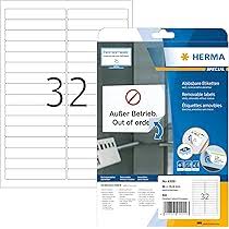 HERMA 4209 Avtagbara Etiketter A4 (96 x 16